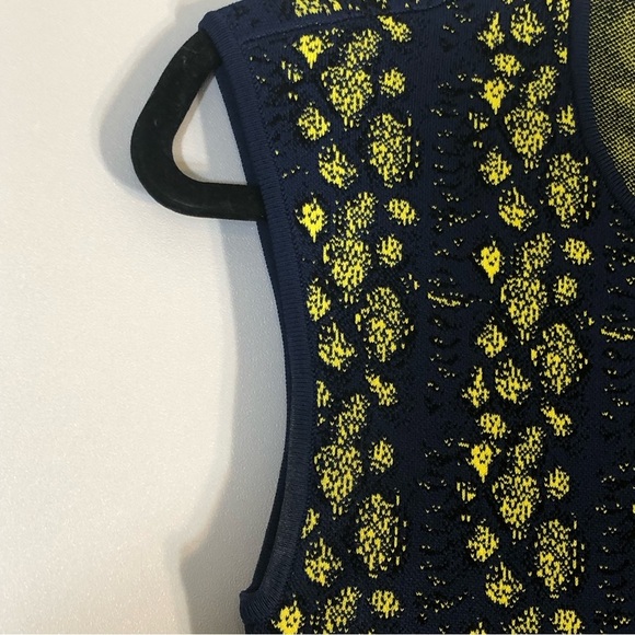 BCBGMAXAZRIA "Jose" Python Jacquard Bodycon Sheath Dress Blue Sleeveless - Picture 7 of 14